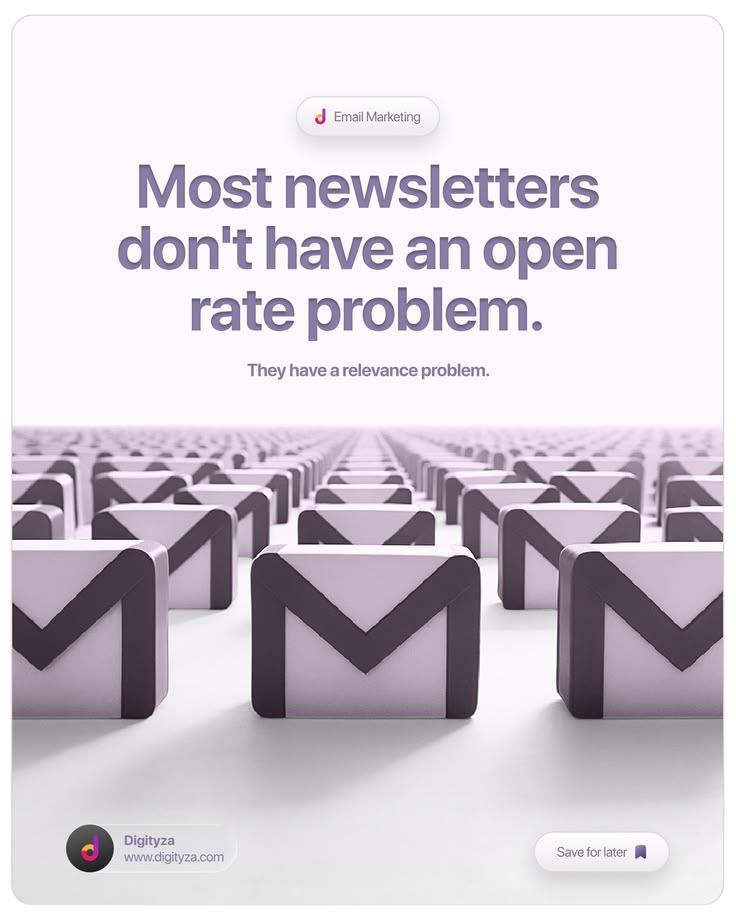 Problem/Solution: Newsletter Relevance — Problem/Solution Meta ad example for SaaS