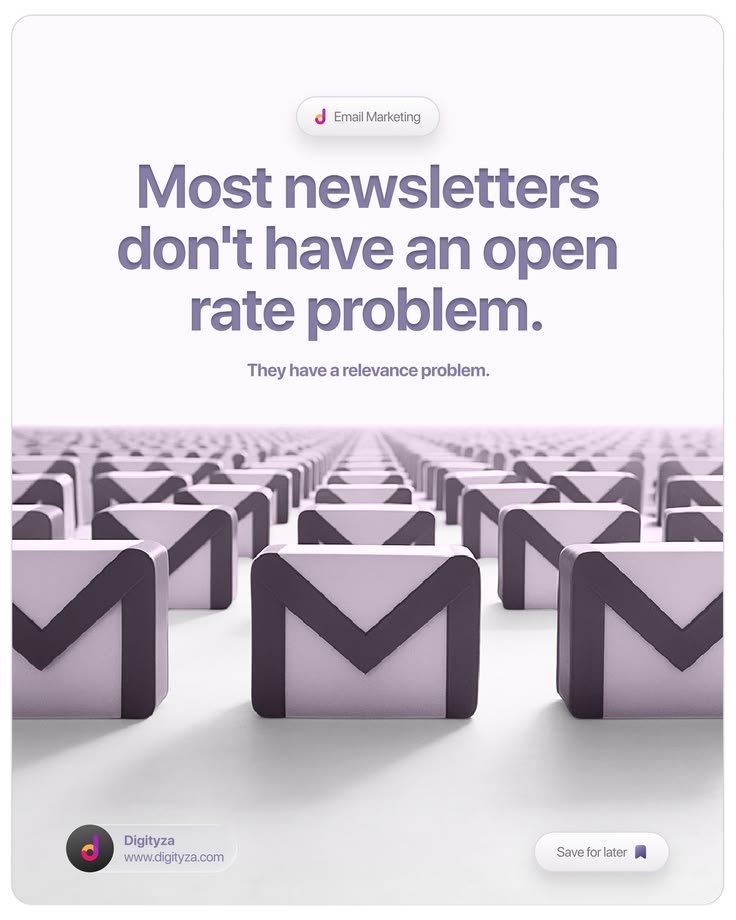 Problem/Solution: Newsletter Relevance — Problem/Solution Meta ad example for SaaS