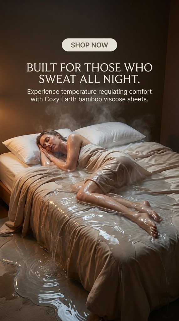 Problem/Solution: Night Sweats Sheets — Problem/Solution Meta ad example for Home