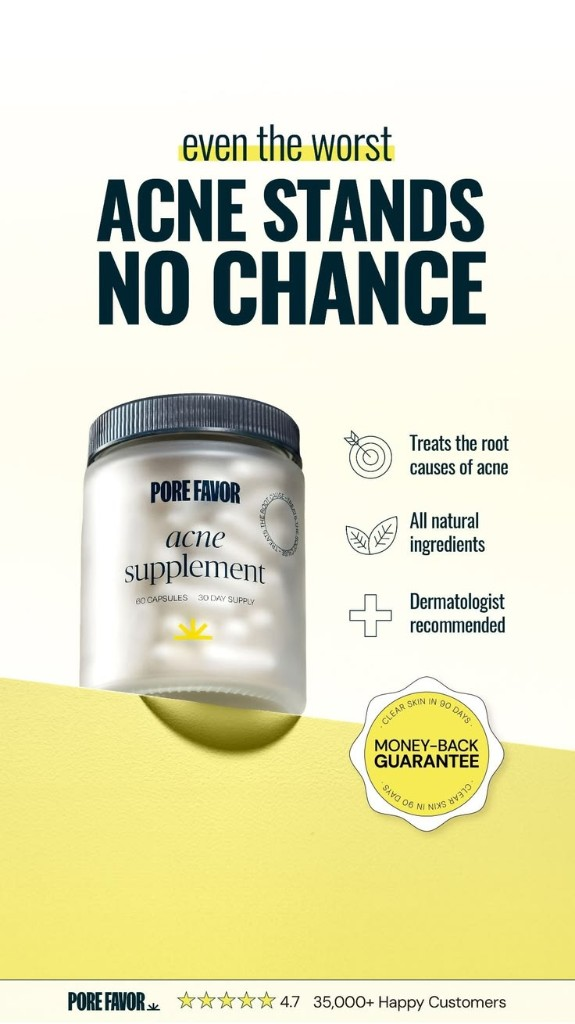 Problem/Solution: Acne Stands No Chance — Problem/Solution Meta ad example for Skincare