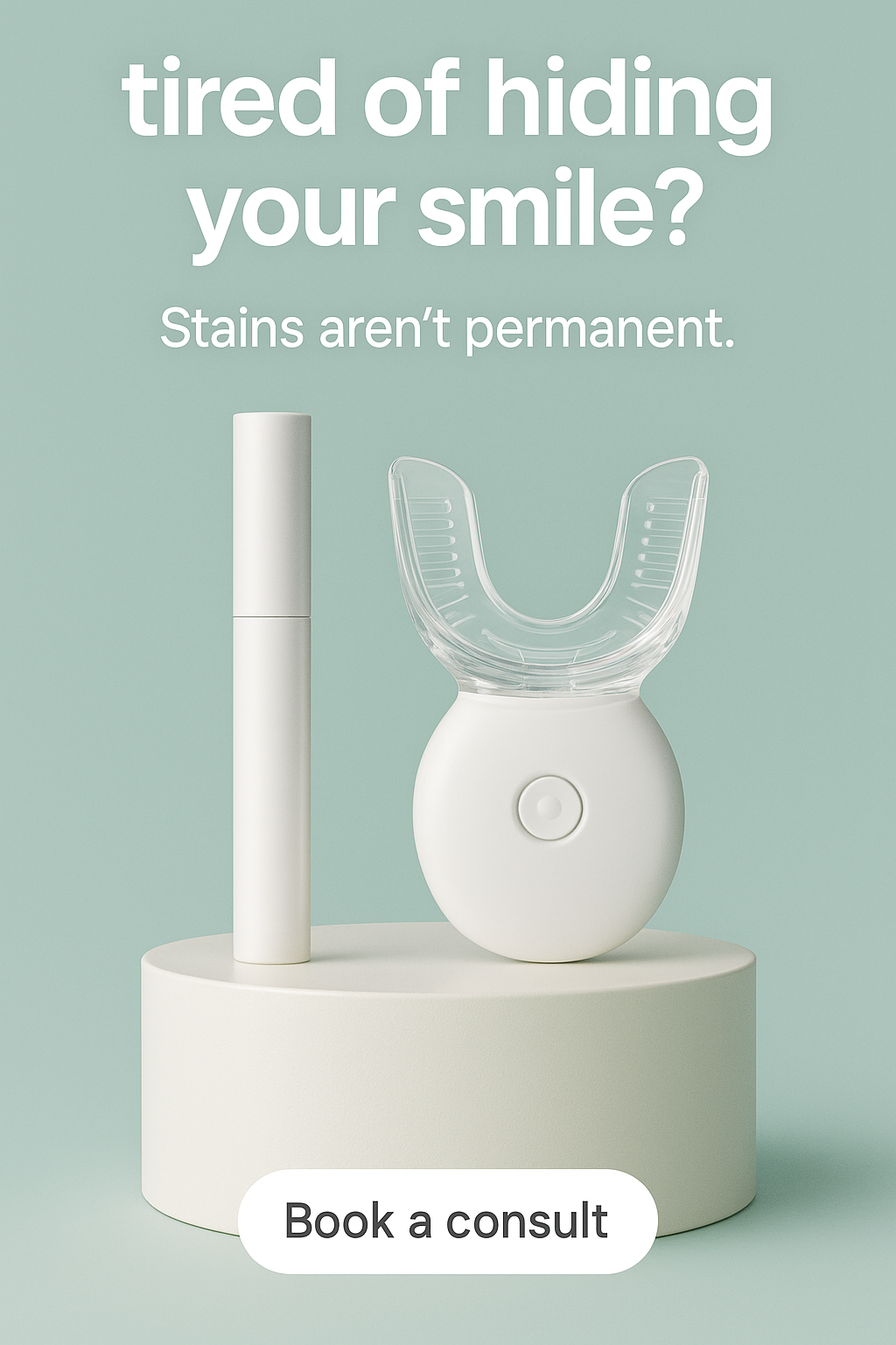 Problem/Solution: Yellow Teeth Clinic — Problem/Solution Meta ad example for Dental