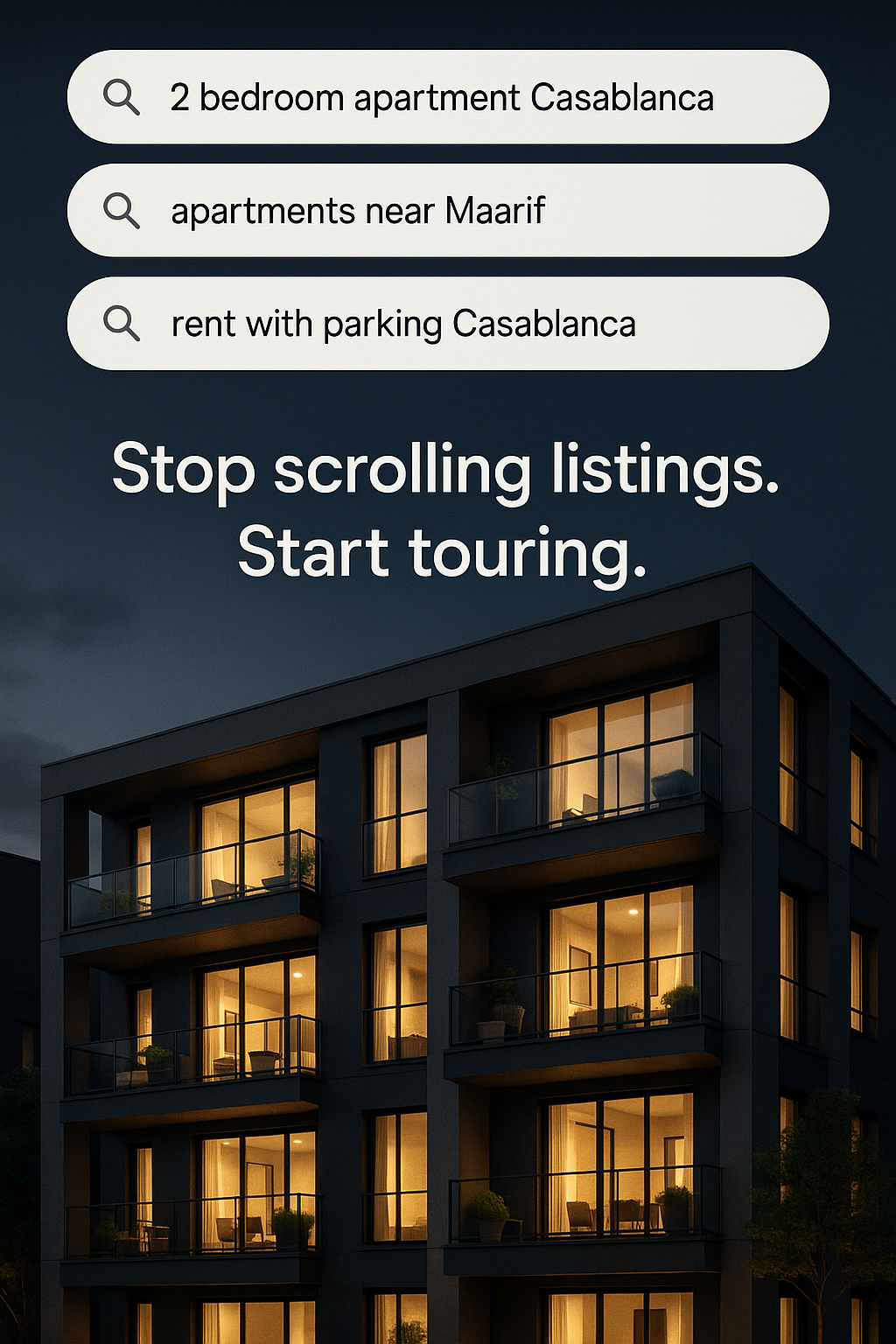 Search Hook: Apartment Casablanca — Search Hook Meta ad example for Real Estate
